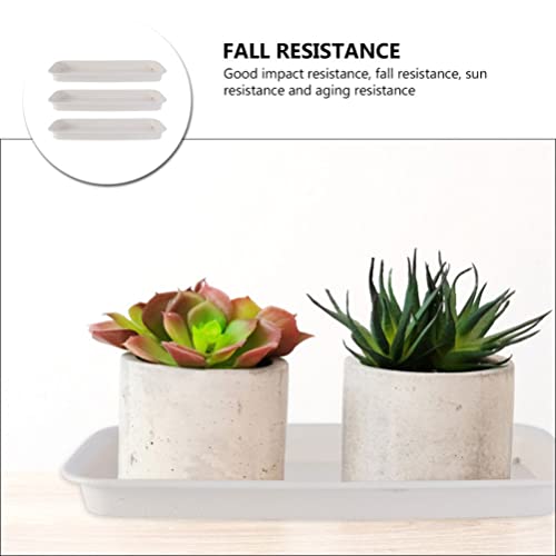Eringogo 14 Inch Rectangular Plant Saucers, 3 Pack Flower Pot Drip Tray Thicker Plastic Planter Pot Saucers, Garden Planter Pot Holder For Indoor Outdoor, No Holes, White #TOP2
