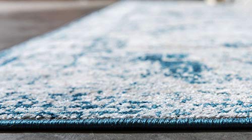 Unique Loom Sofia Collection Area Rug - Salle Garnier (3' 3" x 19' 8" Runner, Blue/ Ivory)