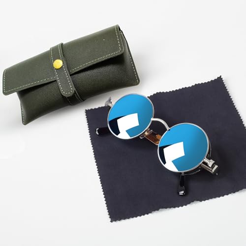Image of Personalized Leather Goggle Cover | Custom Name | Unisex Faux Leather Eyewear Case with Button Closure | Travel-Friendly & Durable Sunglasses Holder for Men & Women