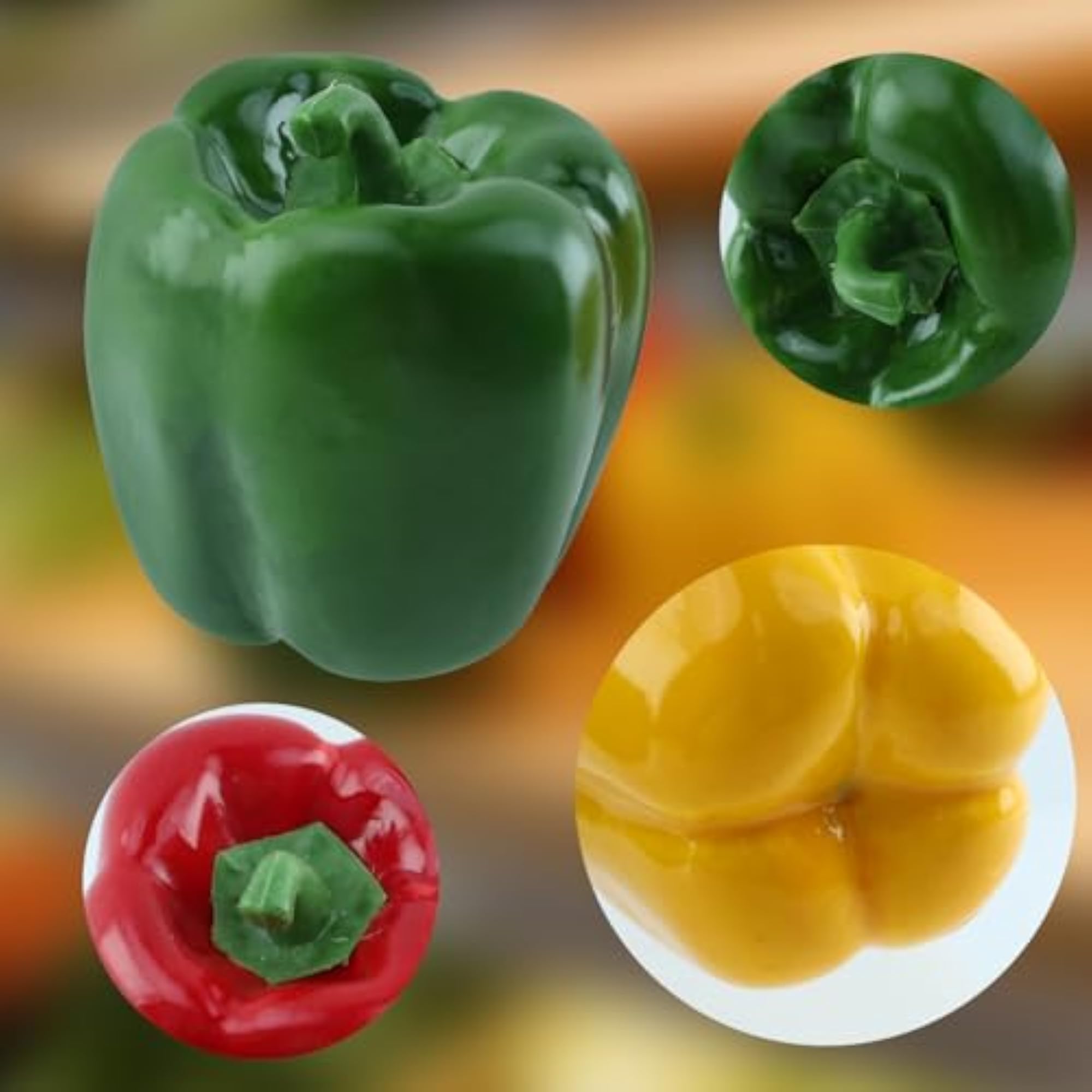 3Pack Artificial Bell Peppers for Table Decor