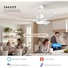 52" Low Profile Flush Mount Smart Ceiling Fan With Light White - 5