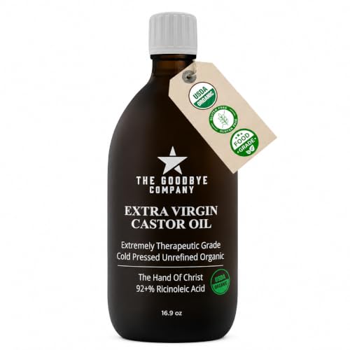 GoodBye Company USDA Organic Cold-Pressed Castor Oil, 16.9 oz Bottle