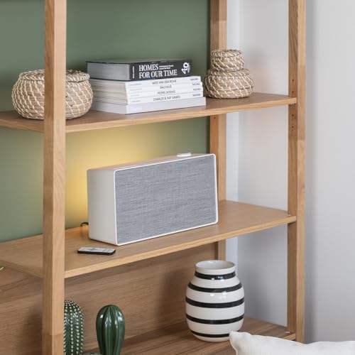 Pure Evoke Home All-In-One Musiksystem für Zuhause (DAB+/UKW Radio, Internetradio, Podcasts, Spotify Connect, Bluetooth, CD, klappbares Farbdisplay) Cotton Weiß