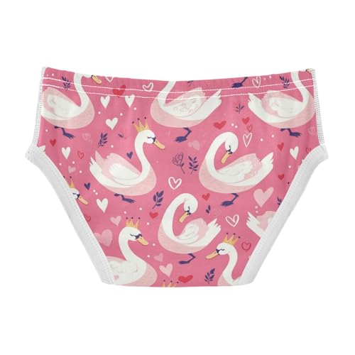 Wusikd Cute Swans Crowns Boys' Underwear Cotton Hearts Pink Boys Briefs Soft Toddler Underwear 2T2