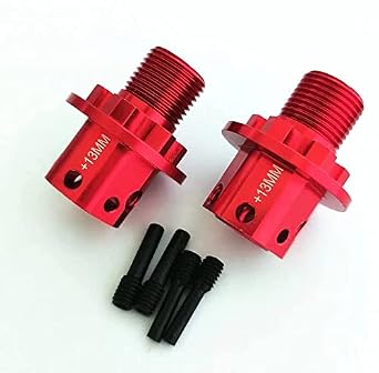 Aluminum Alloy 17mm Widen Wheel Hex Hub Drive Adaptor for ARRMA 1/8 Typhon Talion Kraton Senton 6S Replace AR310484 AR310592 - RED 2pcs