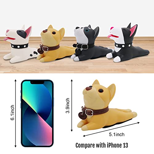 Silicone Door Stopper Wedge - Cute Dog Door Stopper Creative Decorative Door Stop Easy To Clean Suitable For Home And Office (Bull Terrier White) #TOP1