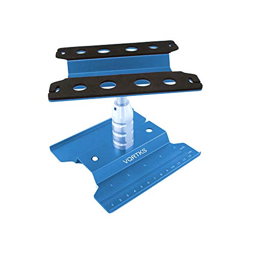 Rc Car Work Stand Repair Workstation Tools Aluminum 360 Degree Rotation Lift Or Lower For 1/12 1/10 1/8 Scale Cars Trucks (Blue) #TOP8