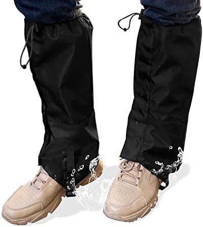 ZHIYIN Snow Leg Gaiters, Waterproof Gaiters for Snow Boots, Winter Hiking Gaiters for Men and Women, Outdoor Shoe Gaiters with Anti-Tear 600D Nylon for Snowshoeing Climbing Hunting