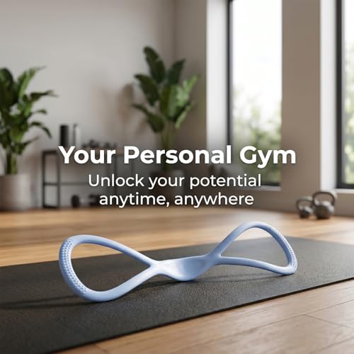 Figure 8 Resistance Bands with Handles, 2 Pack 15/25 LB Silicone Exercise Bands for Arms, Shoulders, Back & Legs, Stretch Bands for Women Men, Pilates Yoga Home Workout(Pink, 15LB/25LB) - image 6