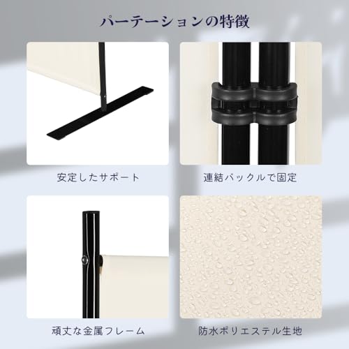 KELIXU パーテーション 間仕切り 6連 自立式 衝立 カバー