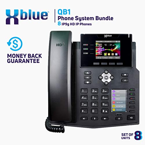 Xblue Qb System Bundle With 8 Ip9G Ip Phones Including Auto Attendant, Voicemail, Cell & Remote Phone Extensions & Call Recording, Black, (Qb1008) #TOP7