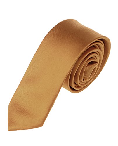 Men s Solid Color 2  Skinny Tie, Copper