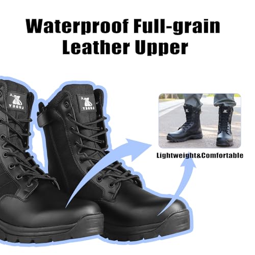 Lightweight Military Tactical Boots for Men Durable YKK Side Zipper Police Army Combat Jungle Breathable Comfortable Duty Boots2