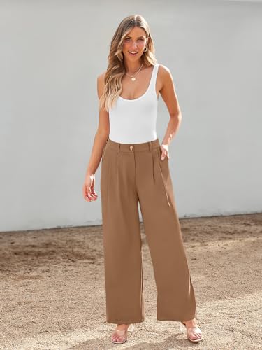 Image of LILLUSORY Womens Wide Leg Dress Work Flowy Pants Business Casual Outfits
