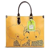 Pardon My Fro Tote Bag for Women – Large Shoulder Bag with Zippered Compartment, Fits Laptop, Medium Work Handbag, Lightweight Daily Tote, Ideal for College, Office & Travel, Stylish Mahogany Yellow