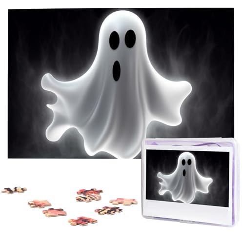 Casse-tête en bois noir Halloween 1000 pièces personnalisé pour adulte