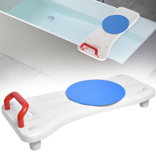 Asiento de bañera para ancianos con mango ergonómico para sentarse de forma segura, se adapta a baños de 16 a 24 pulgadas de ancho, soporta hasta 150 kg