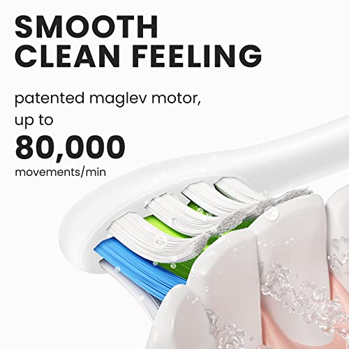 Oclean Air 2 Sonic Electric Toothbrush, Ultra Quiet Toothbrush 40000 Vpm Motor,2.5 Hour Fast Charge For 40 Day Use,2 Min Built-In Timer,Power Rechargeable Toothbrushes For Adults- White #TOP3