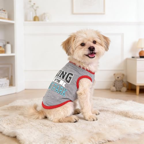 hoyuwak 4 Pieces Pet Shirts Funny Dog Printed Clothes Dog Sleeveless Vests | Cool Breathable Puppy Clothes Dog Outfit for Summer - Image 5