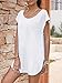 Fisoew Womens Oversized Off Shoulder Shirts Casual Scoop Neck Loose Workout Athletic Side Split Tunic Tops White