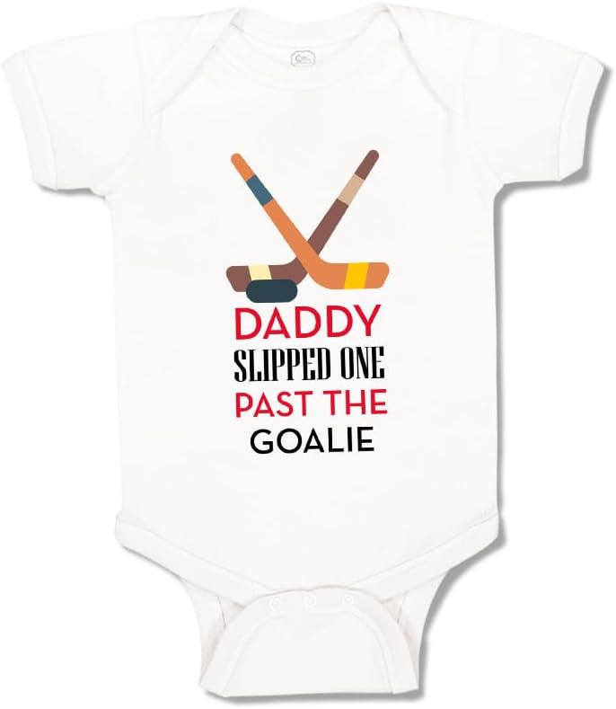 Cute Rascals Custom Baby Bodysuit Daddy Slipped 1 past The Goalie Hockey Dad Father's Day Funny Cotton
