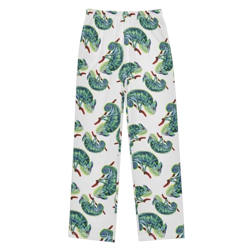 Lovely Chameleon Boys Long Pants Soft Trousers Elastic Waist Kids Lounge Bottoms with Pockets S-XL