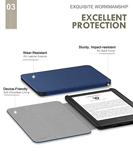 MoKo Case Fits 6" All-New Kindle (11th Generation-2024/2022 Release)& International Version, Lightweight Shell Cover with Auto Wake/Sleep for Kindle 2024/2022 11th Gen e-Reader, Indigo - Image 3