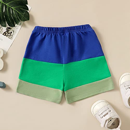 Urkutoba Toddler Boys Casual Sports Shorts Quick Dry Performance Drawstring Shorts Contrast Color Summer Clothes (Blue, 2-3 Years) #TOP2