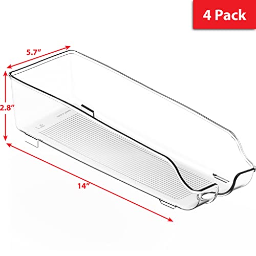 SimpleHouseware Soda Can Organizer for Refrigerator/Pantry, Clear, Set of 4 - Thumbnail 2
