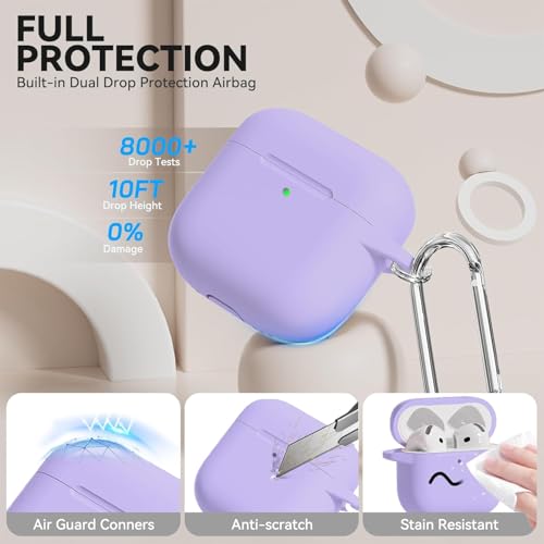 for AirPods 4 Case, Soft Silicone Airpod 4 Case Cover with Cute Keychain & Cleaning Kit for Apple Airpods 4th Gen 2024, Pink Case Coverfor Women Girly, Anti-Scratch and Drop Protection by TNSNK - Image 4