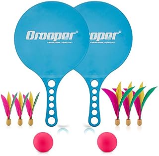 Qrooper Paddle Ball Set, Indoor Kids Toys Game with 2 Elastic Balls