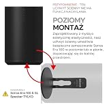 Sound Bass ERA 100 Uchwyt Ścienny, Niski Profil, Czarny, Zestaw Podwójny, Kompatybilny z Głośnikiem Sonos ERA100 i ERA 100 SL, Kompletny ze Wszystkimi Elementami Montażowymi