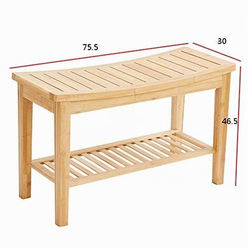 Robuste Badezimmer-Bank aus Bambusholz - Stabile Holzbank für das Badezimmer - Praktisch als Badhocker / Badstuhl - Decopatent