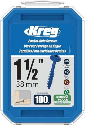 Kreg SML-C150B-100 Blue-Kote WR Pocket Screws - 1-1/2-Inch,