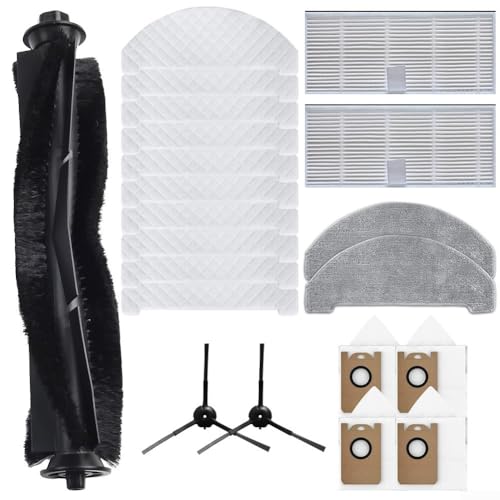 LatoYard Kit de accesorios de paño de trapeador con filtro principal y lateral para Laresar Clean para aspiradora robot L6 Pro, incluye bolsas de polvo y trapos