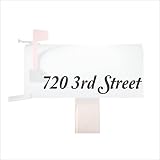 Set of 2 Single Line Glossy Mailbox Numbers for Outside - Smooth Surface Mailbox Address Decals - Di