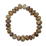 Chakrazuordnung: 3. Chakra Landschafts Jaspis Armband schönes Trommelstein Edelstein Armband ein echter Hingucker elastisch aufgezogen.(4002)