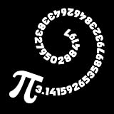 Vinyl-Wandaufkleber-Dekor 3,14 Pi Spirale irrationale Zahl Mathematik Mathe Banner 67.2x67.2cm Kunstvolle Wandmalerei Weiß
