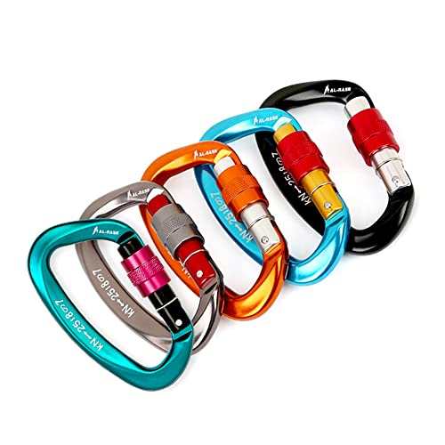 Moniss Mosquetão de escalada profissional 25KN Parafuso de travamento Portão Mosquetão resistente em