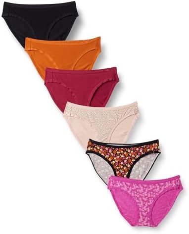 Amazon Essentials Women's Cotton Spandex Bikini Brief Underwear (Available in Plus Size)