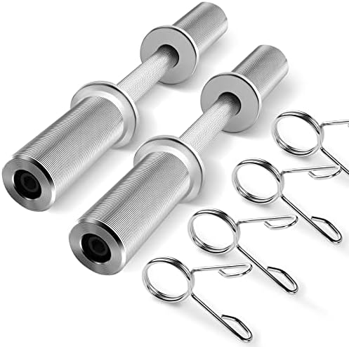 UBOWAY Adjustable Dumbbell Bars 20inch: Threaded Handle Weights Set of 2 with Collars Gym Accessories