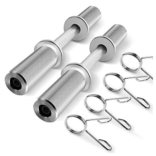 UBOWAY Adjustable Dumbbell Bars 20inch: Threaded Handle Weights Set of 2 with Collars Gym Accessories