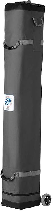 E-Z UP Vantage Instant Shelter Canopy, 10' x 10', White Powder-Coated Steel Frame with Wide-Trax Roller Bag & 4 Piece Spike Set, Punch