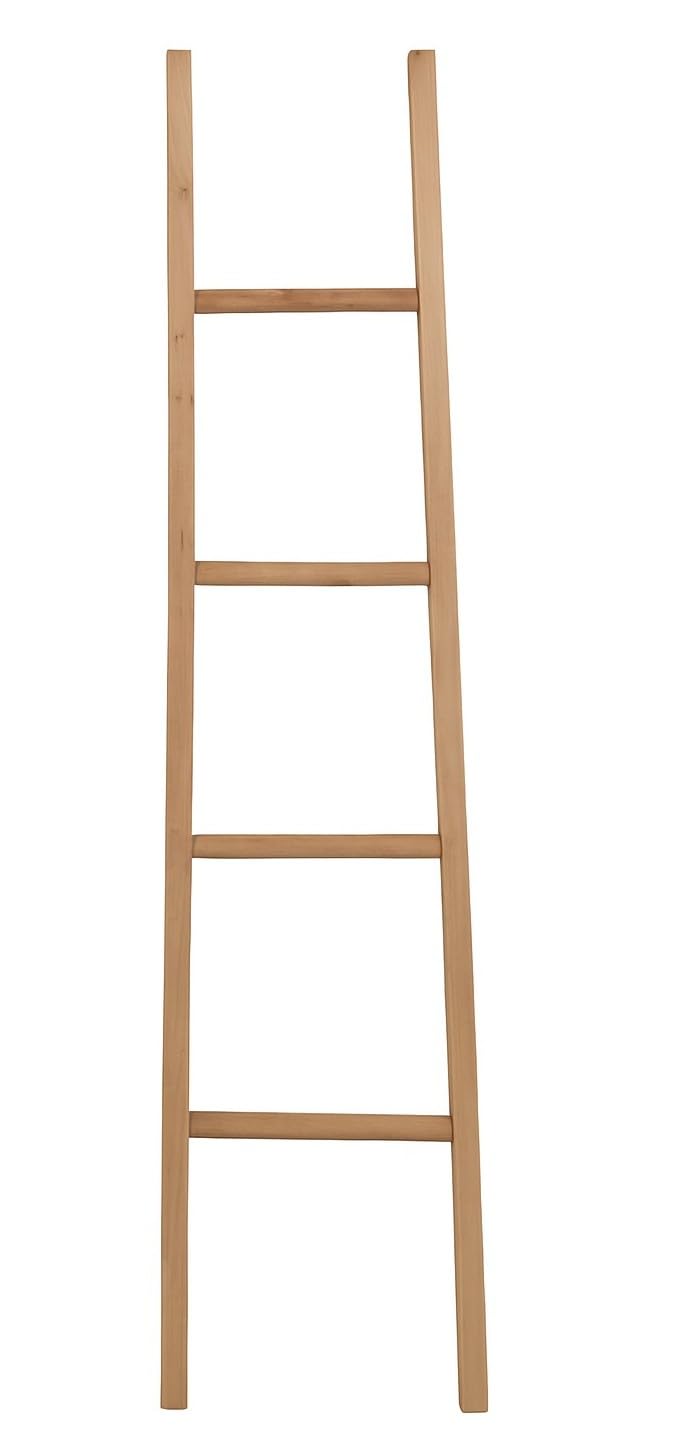 Biscottini Scaletta porta asciugamani bagno 150x35x4 - Scala Decorativa in Legno - Scaletta legno appendi asciugamani - Scala portasciugamani - Portasciugamani da parete Metallo, Bambu