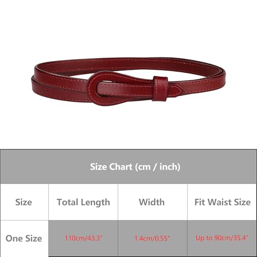Womens Adjustable Faux Leather Belts, Tie A Knot Belt Fashion Skinny Waist Strap Waistband4
