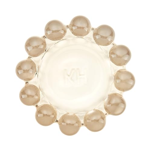 khtumeware Chic Smoky Bubble Glass Candle Dish – Modern Clear Glass Candle Holder for Tealights & Diffusers, Decorative Tray for Home & Tabletop Decor(1 Pack)