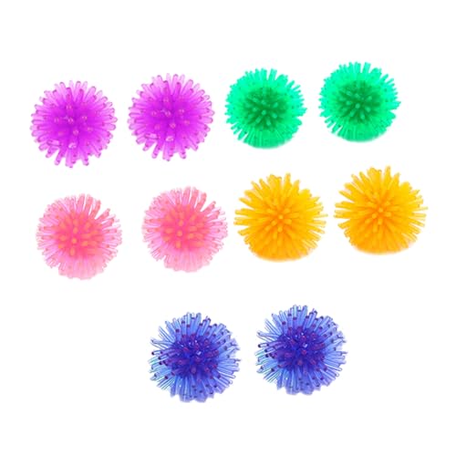 Toyvian 10Pcs Interactive Kitten Soft Spiky Balls for Playtime and Pet Balls Random Color Stimulating Cat Plaything for Healthy Activity