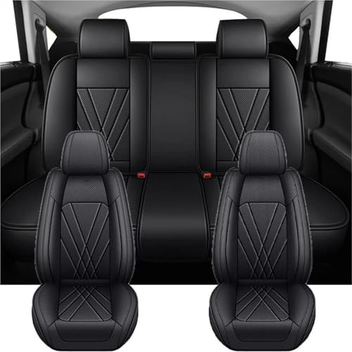 Housses de siège voiture universelles en cuir pour VW Golf Jetta Touareg noir