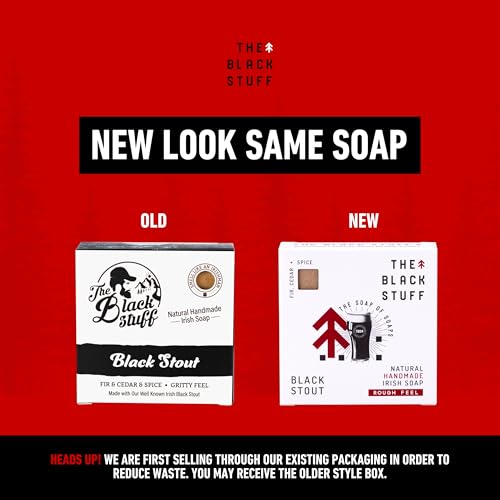 The Black Stuff All Natural Bar Soap for Men Handmade Cold Process Soaps with Organic Ingredients and Essential Oils - Mens Soap for Daily Use, Black Stout Body Soap image 5