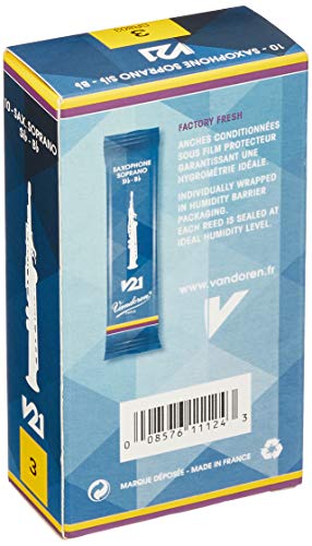 Vandoren Sr803 Sop Sax V21 Reeds Strength 3; Box Of 10 #TOP1